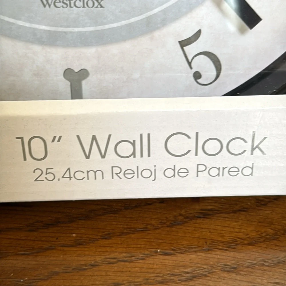 Black and Gray 10” Alalog Wall Clock with Love and pet paw. Blue and black.